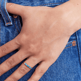 Santa Fe Ring turquoise worn