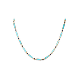 Blu Scarpa Sapphire x Turquoise Bar Necklace 18K gold