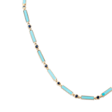 Sapphire x Turquoise Bar Necklace detail