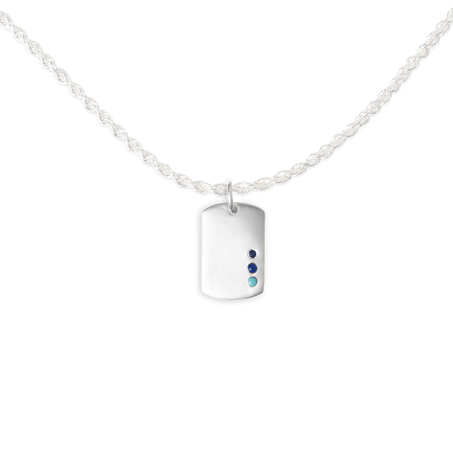 Blu Scarpa Signature Dog Tag Corda Necklace sterling silver