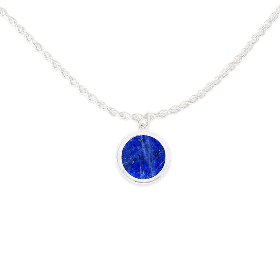 Blu Scarpa Signature Moneta Lapis Corda Necklace sterling silver