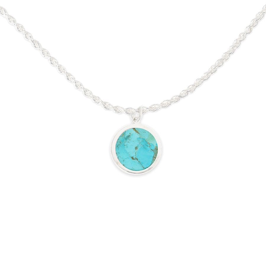 Blu Scarpa Signature Moneta Turchese Corda Necklace in sterling silver