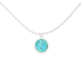 Blu Scarpa Signature Moneta Turchese Corda Necklace in sterling silver