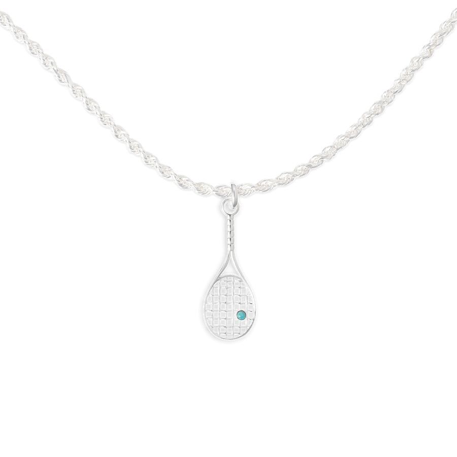 Blu Scarpa Signature Tennis Racket Corda Necklace sterling silver