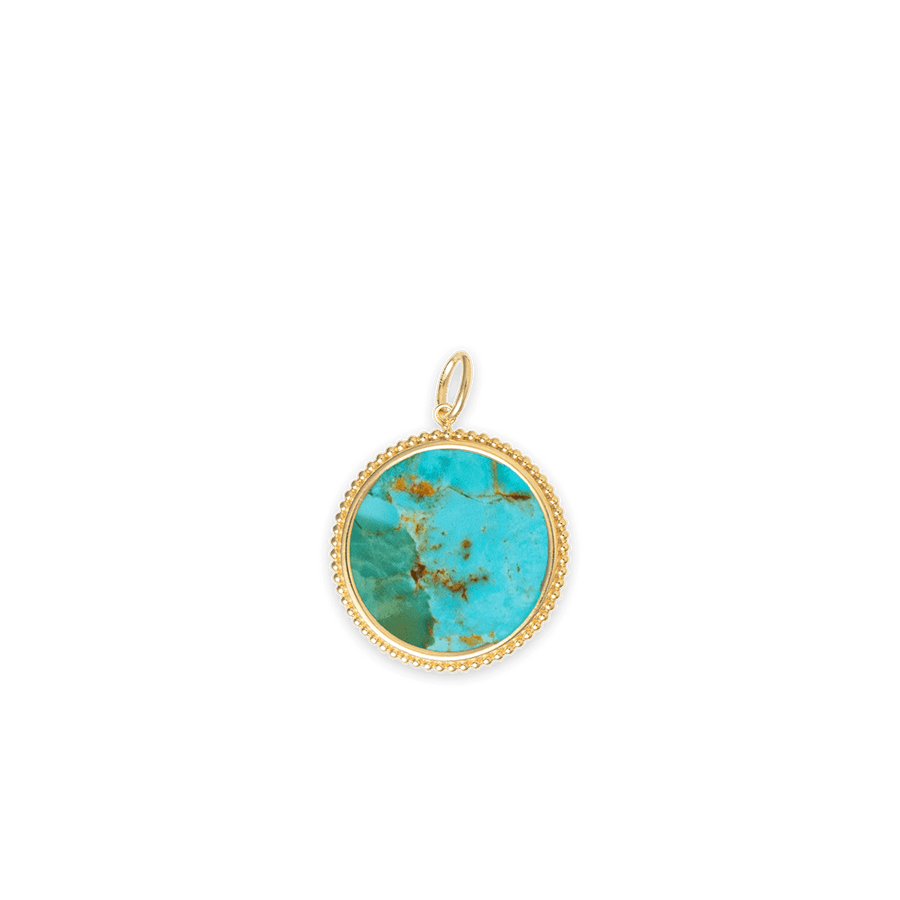 Blu Scarpa Turchese Moneta Pendant 14K gold