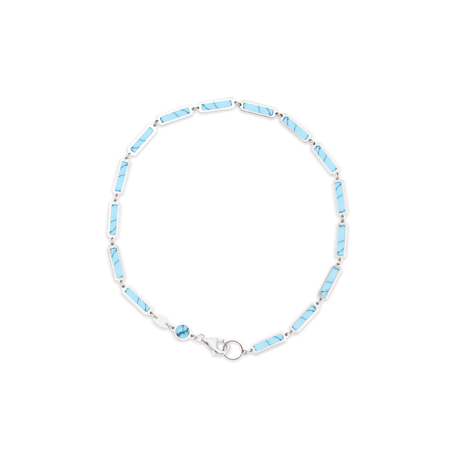 Blu Scarpa Turquoise Bar Bracelet 14K white gold