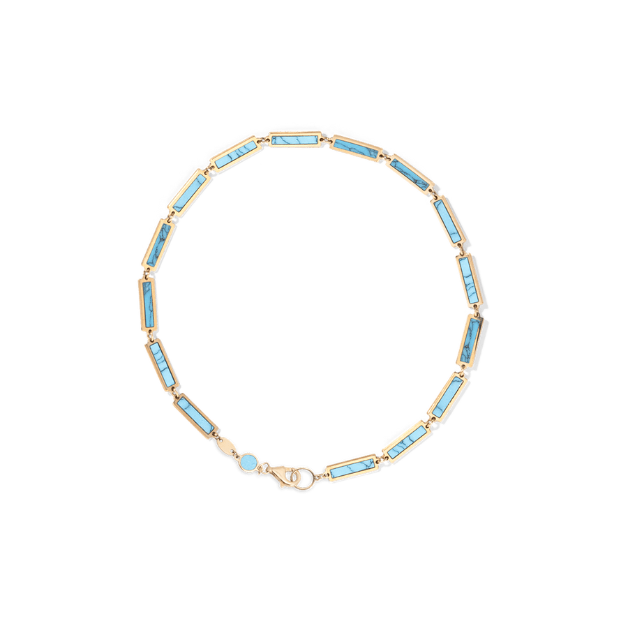 Blu Scarpa Turquoise Bar Bracelet in 14K yellow gold
