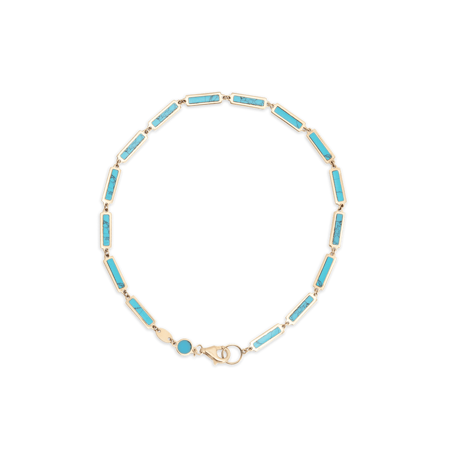 Blu Scarpa Turquoise Bar Bracelet 18K yellow gold
