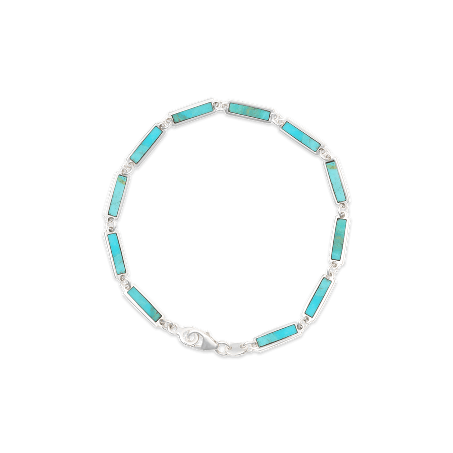 Blu Scarpa Turquoise Bar Bracelet in 925 sterling silver