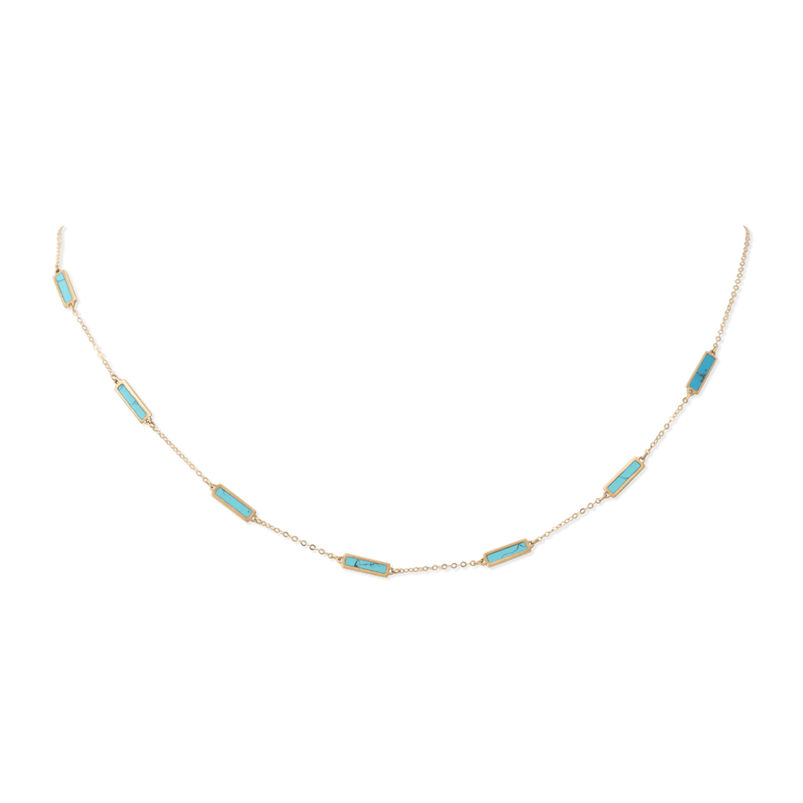 Blu Scarpa Turquoise Bar Choker 14K gold