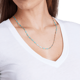 Blu Scarpa Turquoise Bar Necklace worn