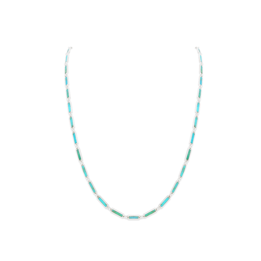 Blu Scarpa Turquoise Bar Necklace sterling silver