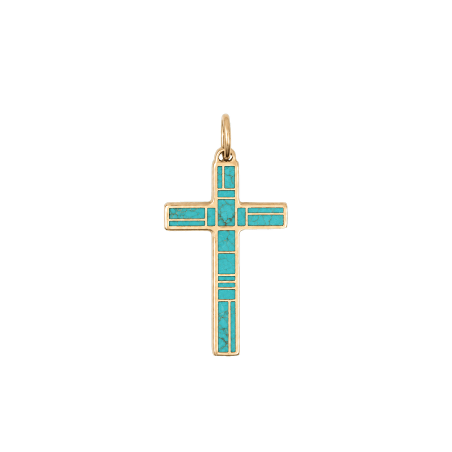 Blu Scarpa Turquoise Cross Pendant 14K gold