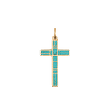 Blu Scarpa Turquoise Cross Pendant 14K gold