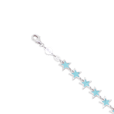 Turquoise Star Bracelet 14K white gold detail