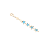 Turquoise Star Bracelet 14K yellow gold detail