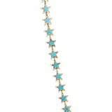 Turquoise Star Necklace 14K yellow gold detail