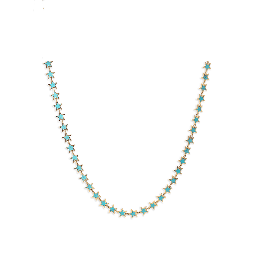 Blu Scarpa Turquoise Star Necklace 14K yellow gold