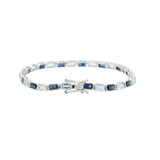 Aquamarine and Sapphire Tennis Bracelet white gold detail