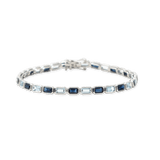 Blu Scarpa Aquamarine and Sapphire Two-Tone Tennis Bracelet white gold