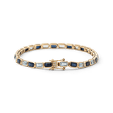 Aquamarine and Sapphire Tennis Bracelet detail