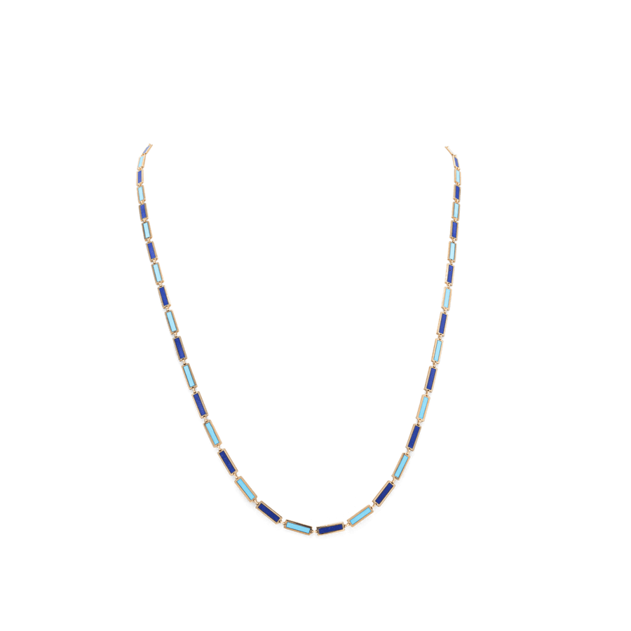 Blu Scarpa Two Tone Bar Necklace 14K gold