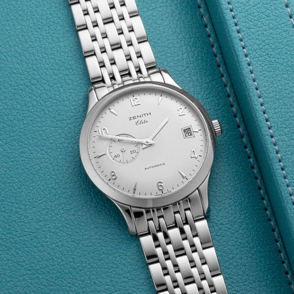 Zenith Elite watch with Stainless Steel case, 37mm size front view