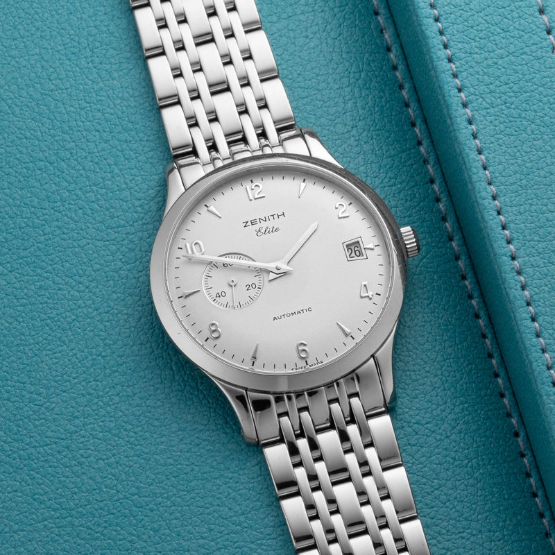 Zenith Elite watch with Stainless Steel case, 37mm size front view
